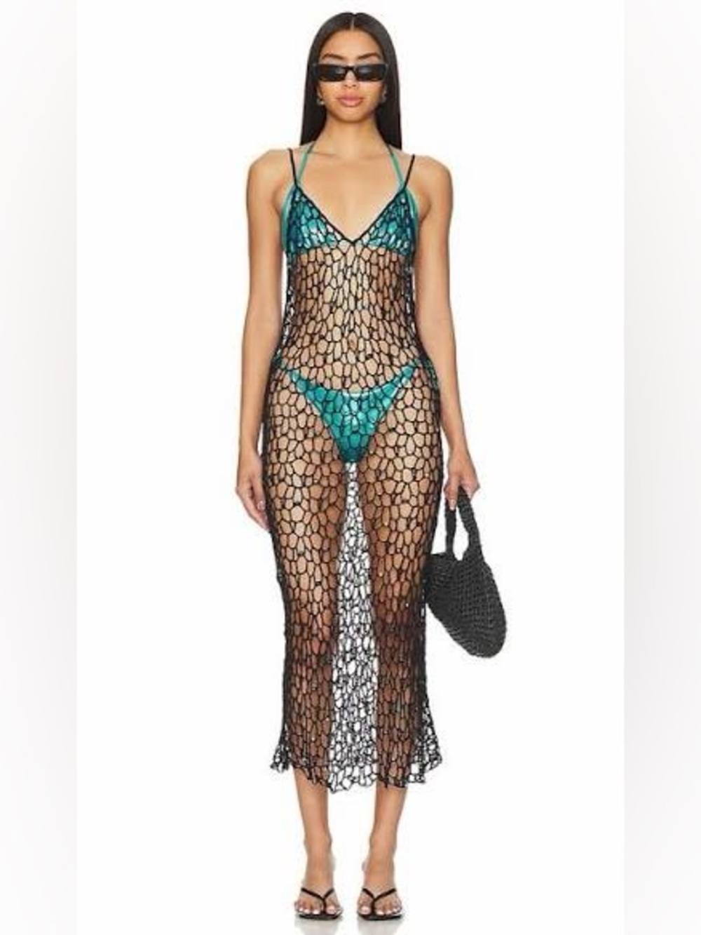 Indah crochet beaded Aries coverup dress ! From revolve